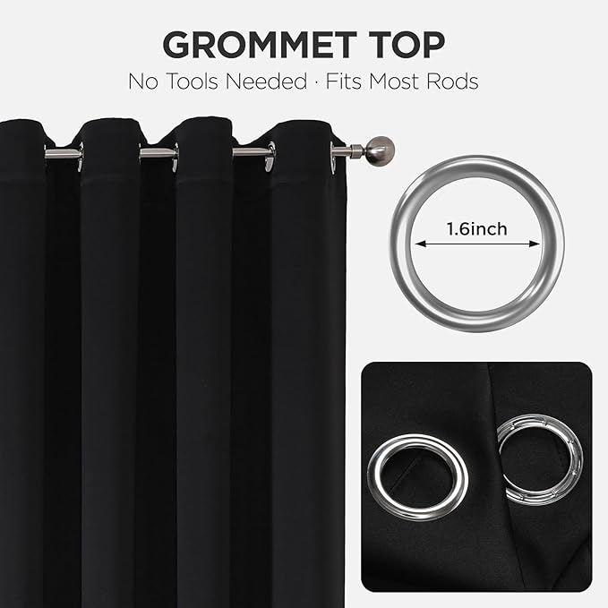 Joydeco Blackout Door Curtain for Doorway Privacy 78 Inches Long, Grommet - Image 9