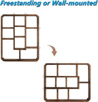 Frcctre Rustic Shadow Box Display Shelf, 9 Compartments Wood Hanging Display - Image 5