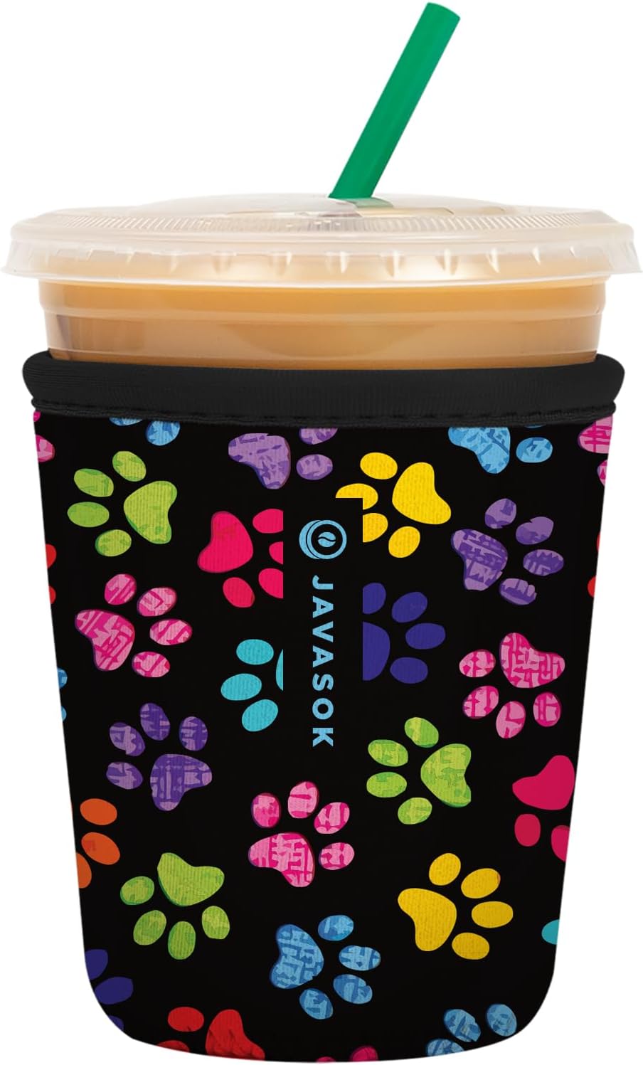 Sok It JavaSok Iced Coffee & Cold Soda Insulated Neoprene Cup Sleeve (Pawsitive Vibes, Small: 16-20oz)
