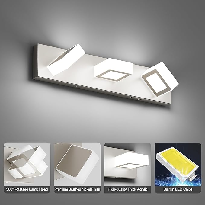 Ralbay 5 Color Temperature Brushed Nickel Bathroom Vanity Lights Dimmable - Image 9