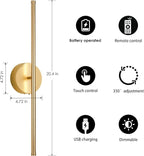 KARTOOSH Battery Operated Wall Sconces, Dimmable Wall Sconces Set of Two - Image 5