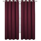 LEMOMO Blackout Curtains 52 x 120 Inch Long Burgundy Red Curtains Set of 2 - Image 2