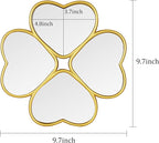Small Decoritive Heart Wall Mirrors Set of 3, Decorative Four-Leaf Clover Mirror - Image 3