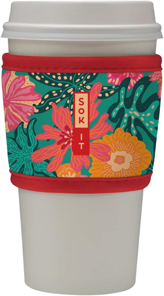 Sok It HotSok Coffee & Tea Reusable Insulated Neoprene Cup Sleeve (Tropic Like It's Hot)