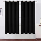 LEMOMO Blackout Curtains 66 x 72 Inch Long Black Curtains Set of 2 Panels Room by Lemomo