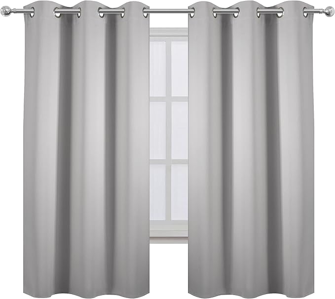 LEMOMO Light Grey Blackout Curtains 42 x 63 Inch Length/Set of 2 Curtain - Image 2
