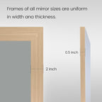 Amorho Bathroom Mirror, 60 X40 Inch Wall Mirror, Oak Wood Grain Metal Framed - Image 6