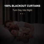 100% Blackout Shield Chambray Blue Linen Blackout Curtains - Image 2