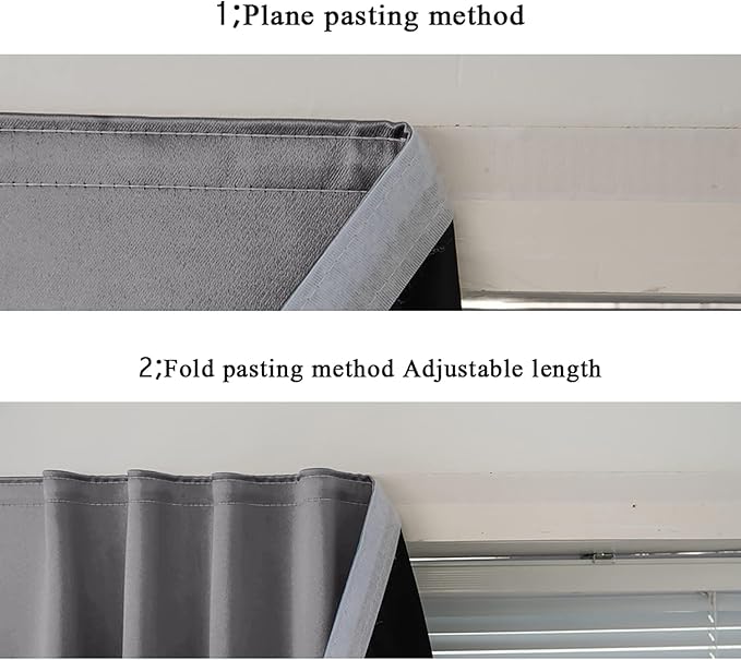 AJAZZ 100% Blackout Self Adhesive Curtains Small Window Short Temporary - Image 5