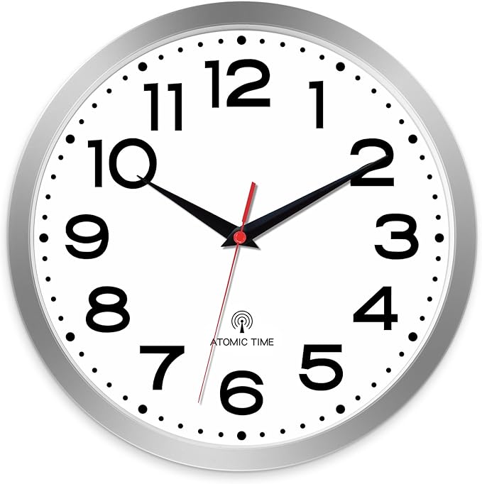 Roymnie Atomic Wall Clock 10 Inch, Modern Clock Battery Operated Classic Analog by Unknown