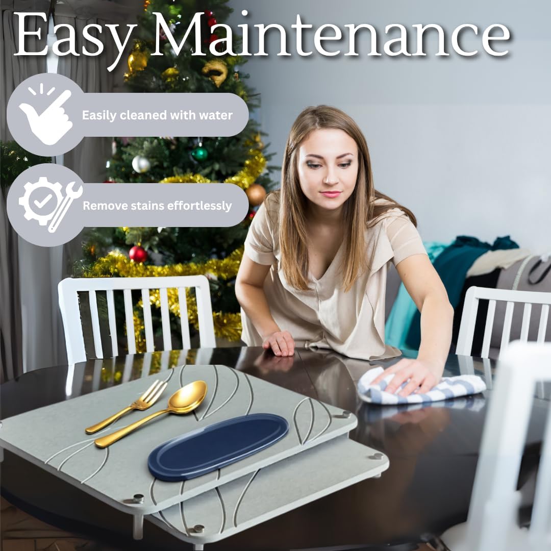 2 PCs Nesting Stone Drying Mat for Kitchen Counter - Fast Drying Mat - Diatomaceous Earth Dish Drying Mat with Non-Slip Feet - Heat Resistant Stone Drying Mat - Stone Dish Drying Mat for Kitchen