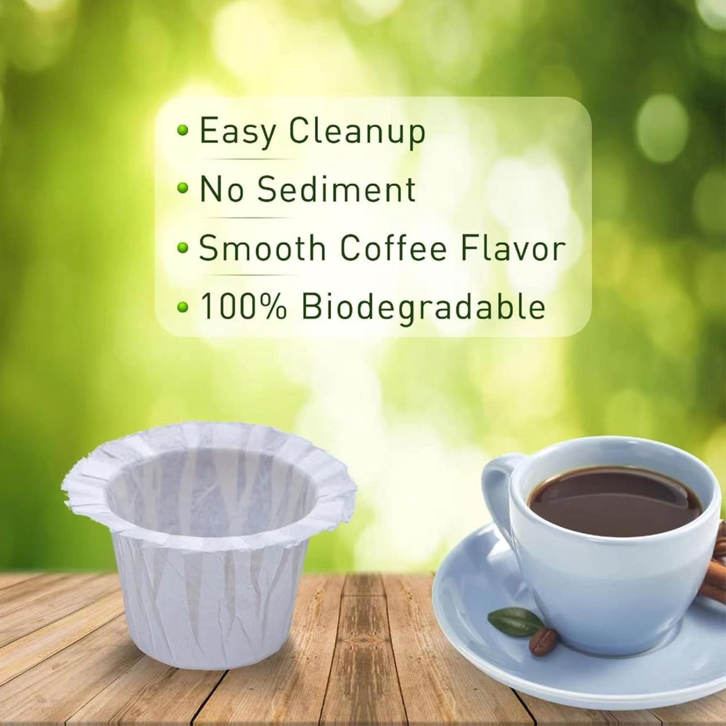 100 Count Disposable Coffee Paper Filters Compatible with Keurig Single Serve 1.0 and 2.0, Fits All Brands Reusable K Cup Filters