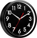 AKCISOT Wall Clock Modern Black Silent Non Ticking Wall Clocks Battery Operated by Akcisot