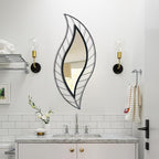 ironsmithn Decorative Wall Mirror, Leaf Teardrop Mirror - Image 8