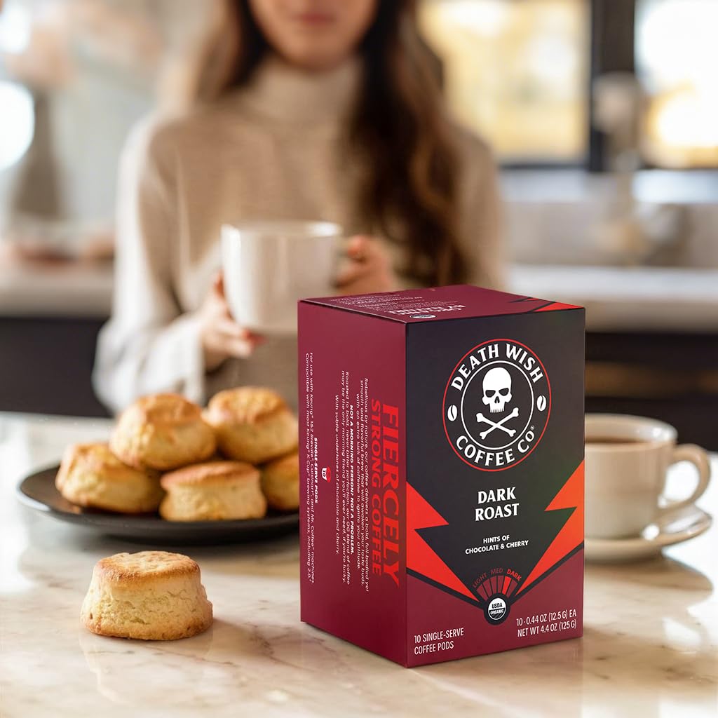 Death Wish Coffee, Single Serve Coffee - 10 Each of Medium, Dark, and Espresso Roast - Mixed Roast Variety Pack