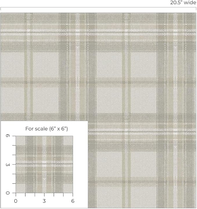 NextWall Harry & Grace Herringbone Plaid Premium Matte Non-Woven Peel and Stick - Image 8