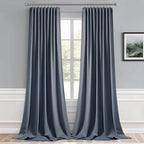 MIULEE Stone Blue Back Tab Blackout Curtains 120 Inch Long 2 Panels Set - Image 9