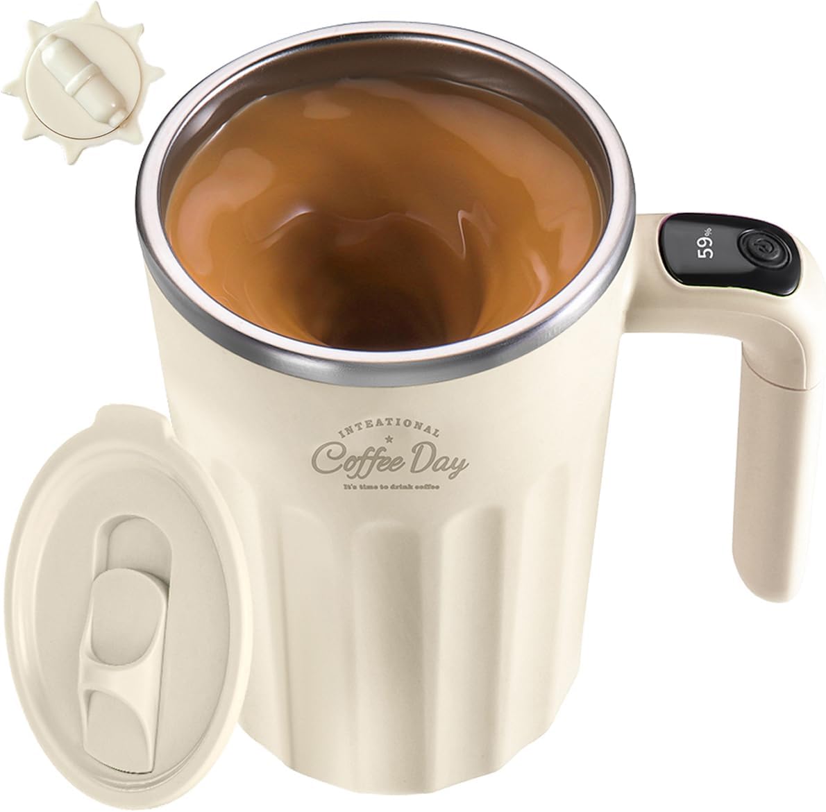 Drink Stirrer,Electric Mixing Mug,Electric Stirring Coffee Mug,Stirring mug, Coffee Mugs,Suitable for Coffee, Milk, Cocoa and Other Beverages