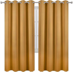 LEMOMO Blackout Curtains 66 x 72 Inch Long Mustard Yellow Curtains Set of 2 - Image 2