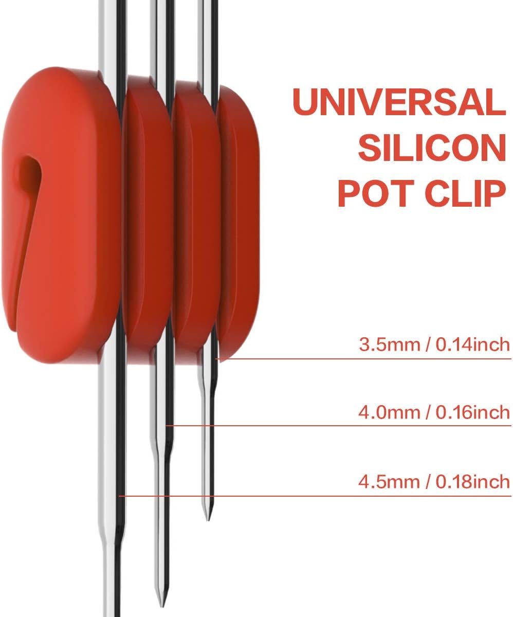 Pot/Cup Clip for Thermometers - Silicone, Non-Scratch, Hand-Free Cooking, Heat Resistant - Compatible with Most Probe Sizes - Great Gift Idea