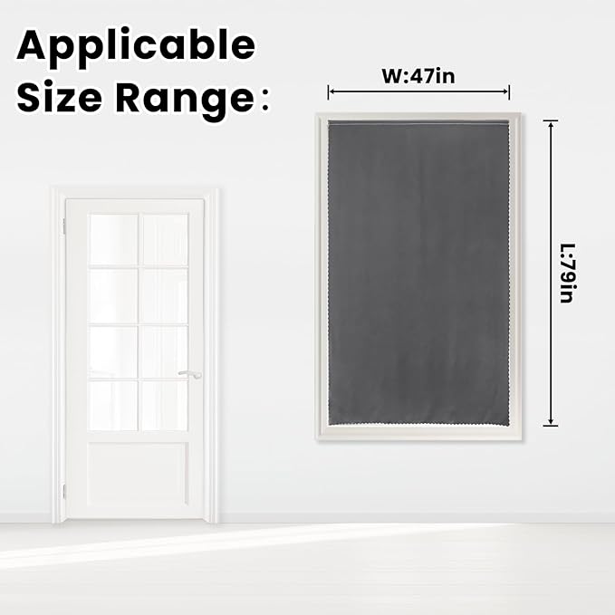 Magic Tape Stick On Curtains Window Shades Pull Down Blackout Window Cover - Image 7