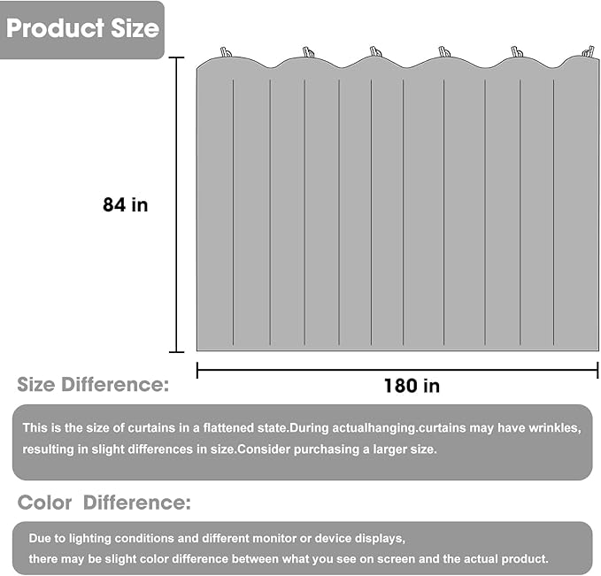 Room Divider Blackout Curtain Track Curtains Wall Dividers Panels Screen - Image 7