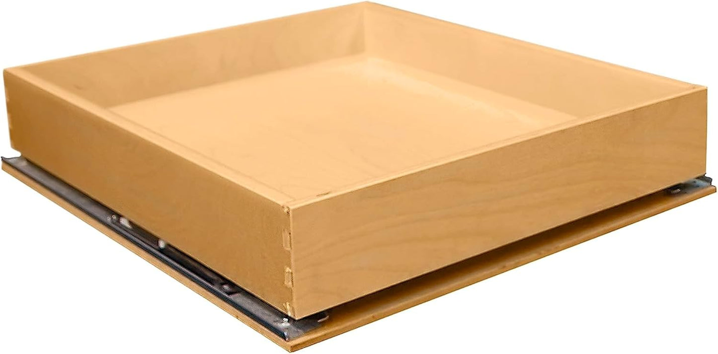 SlidingSusan Pull Out Drawer Organizer for Cabinets, Gliding Soft Close Shelves for Kitchen, Pantry, Bathroom, & Storage Organization, 9 Ply Baltic Birch, 12 Inch Wide x 18 Inch Deep