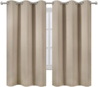 LEMOMO Blackout Curtains 42 x 63 inch/Khaki Curtains Set of 2 Panels/Thermal - Image 2