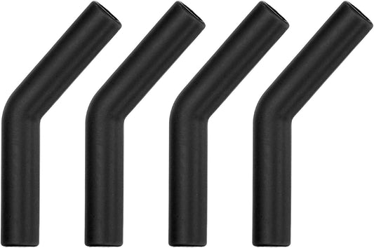 uxcell 4Pcs Silicone Straw Tips, Silicone Straw Elbows Tip, Soft Reusable Metal Straw Covers Fit for 10mm/0.39" OD Stainless Steel Straws, Black
