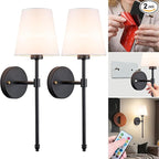 Vimhou Peel and Stick Wall Sconces, Stick On Wall Sconce Set of 2, Battery by Vimhou