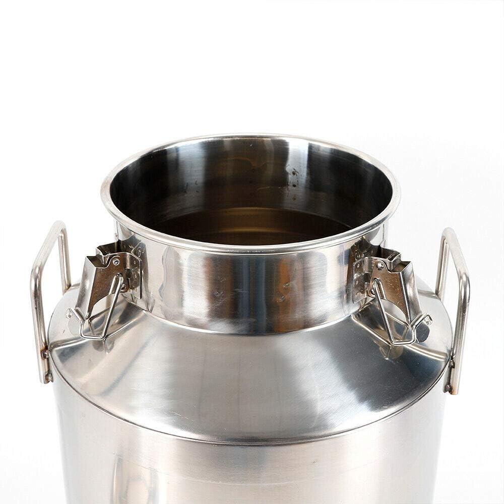 1MM Thickened Stainless Steel Milk Can Large Liquid Container Storage,Stainless Steel Milk Bucket With Sealing Lid and Carry Handle,for Wine, Oil Storage Transport (50L/13.2Gal)