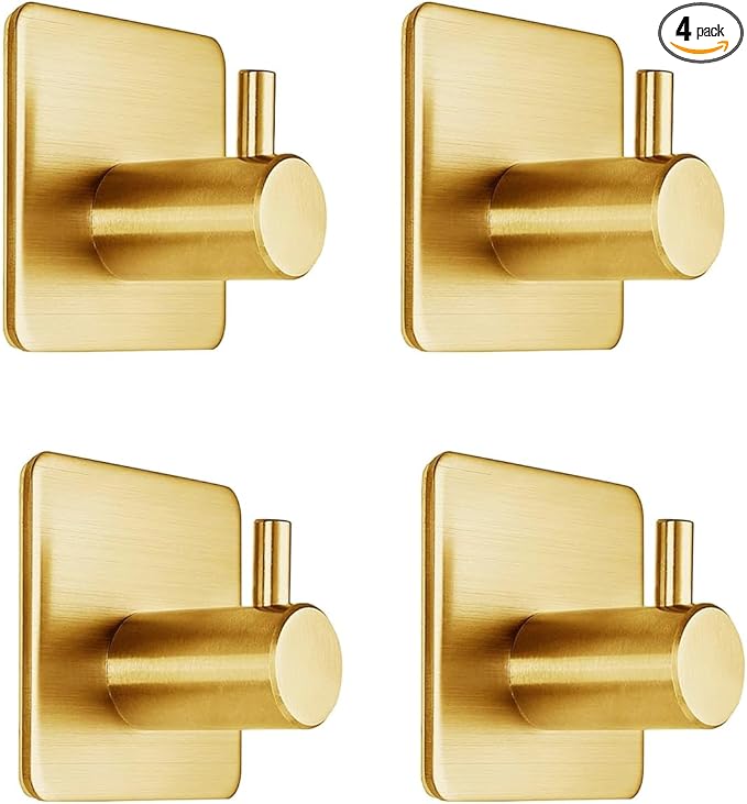 Fotosnow Gold Adhesive Hooks 15LB, Non Tarnish Sticky Hooks by Fotosnow