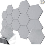 12 Pack Hexagon Acoustic Panels, Self-Adhesive Sound Deadening Panels, Sound by Junwisun