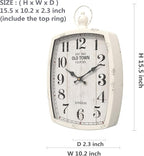 Menterry Large Retro Rectangle Wall Clock, Battery Operated Silent Decor Wall - Image 3