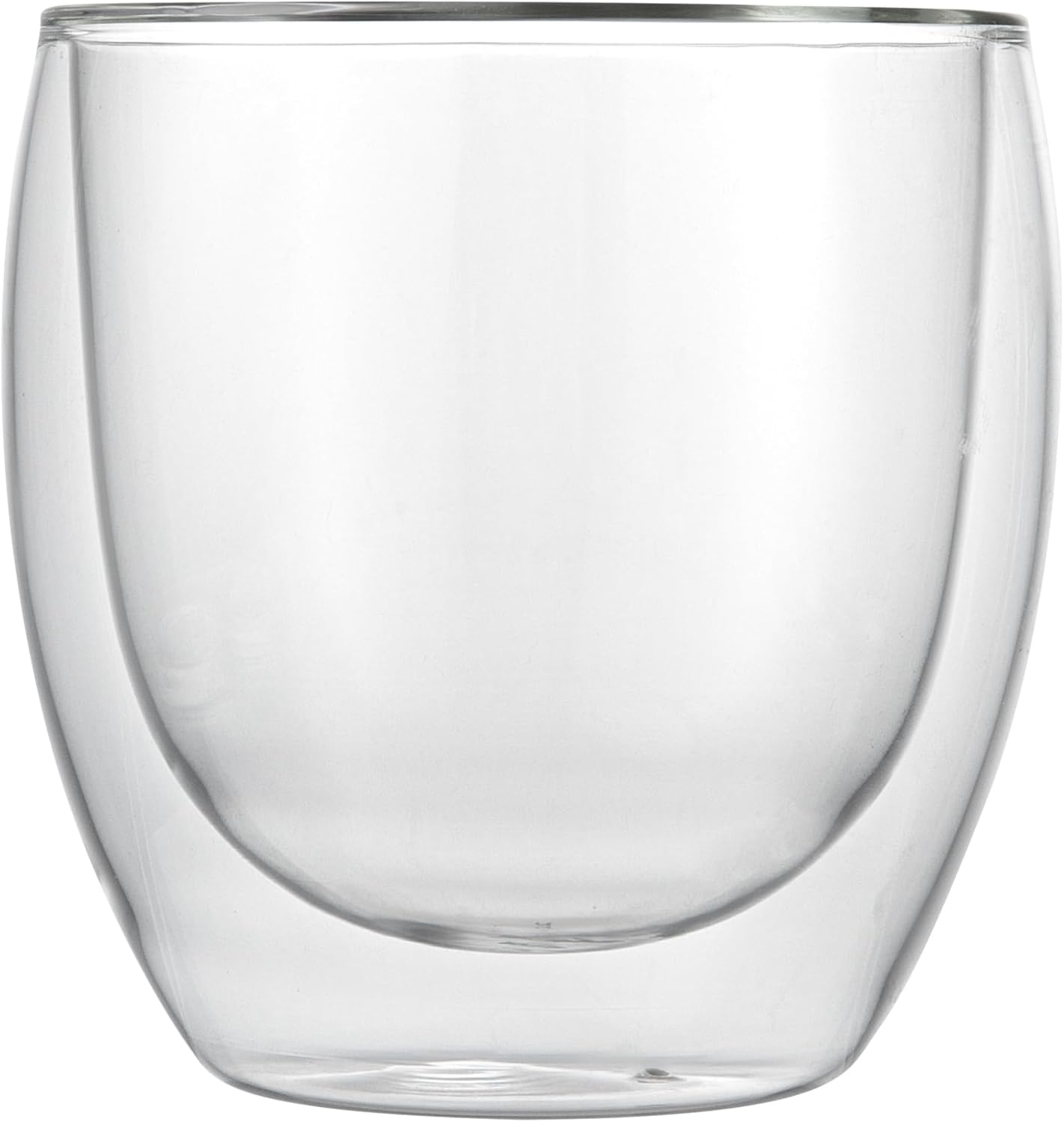 Restaurantware-Forma Professional 8.5 Ounce Double Wall Coffee Cups, 12 Insulated Latte Glasses - Dishwashable, Reusable, Clear Glass Beverage Cups, Freezable, For Hot Or Cold Beverages