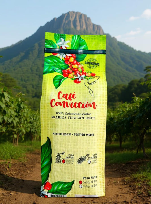 Cafe Conviccion – Premium Colombian Coffee 100% Arabica | Medium Roast | Freshly Ground | Specialty Coffee | 340gr/12 oz Resealable Bag