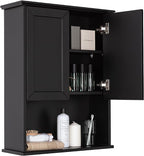VANIRROR Black Bathroom Wall Cabinet 23x29 inch Wooden Bathroom Medicine Cabinet by VANIRROR