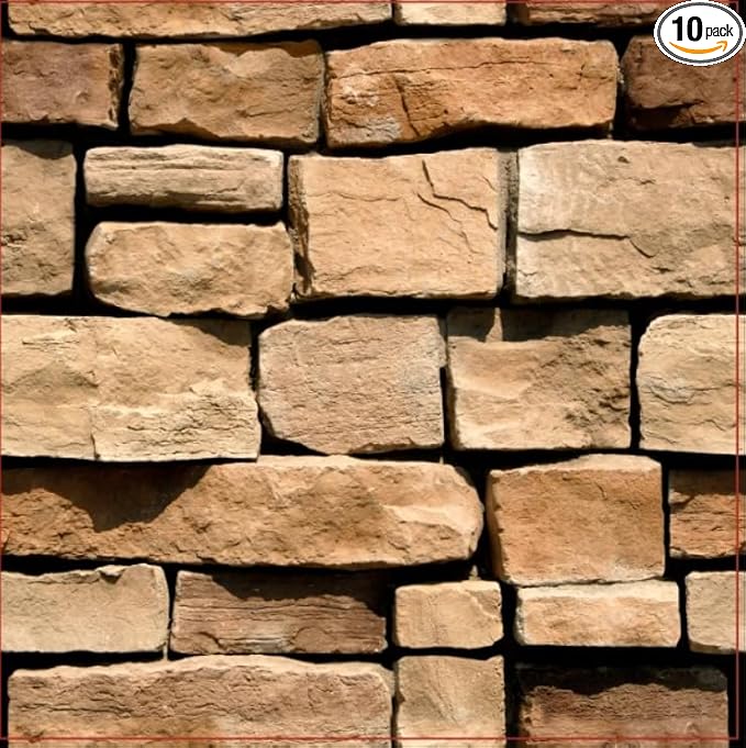 COMSTICKC Peel and Stick Faux Stone Wall Sticker Wall Panels, Not Real Stone by COMSTICKCDECOR