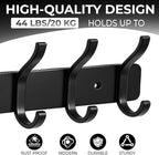 Dntorx Coat Rack Wall Mount, 1 Pack Coat Hooks Hanger Wall Double Hook Rack - Image 3