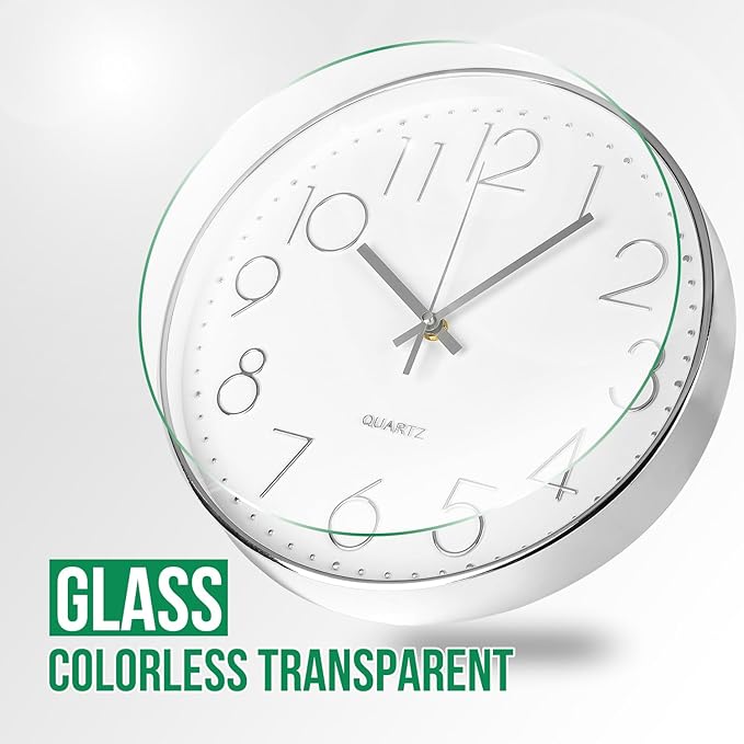 Wall Clock Non-Ticking Silent Modern Simple Style Round Decor Clock - Image 5