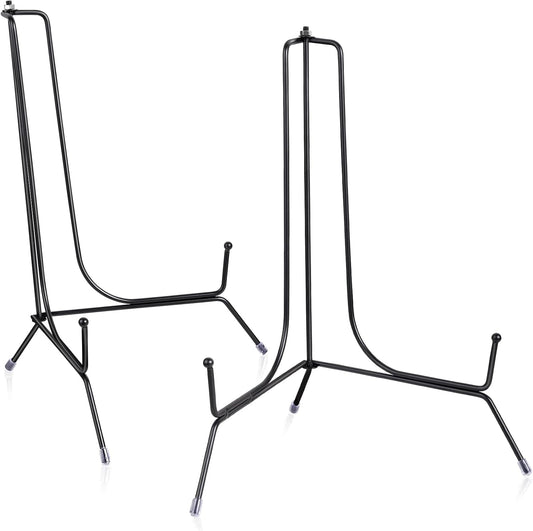 2-Pack Upgraded Anti-Slip Plate Stands for Display, 12 Inch Decorative Iron Plate Holders, Easel, Frame, Book, Card, Plaque, Picture Display Stands