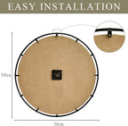 EMAX HOME Farmhouse White 30 Inch Wooden Large Wall Clock, Silent Non-Ticking - Image 2