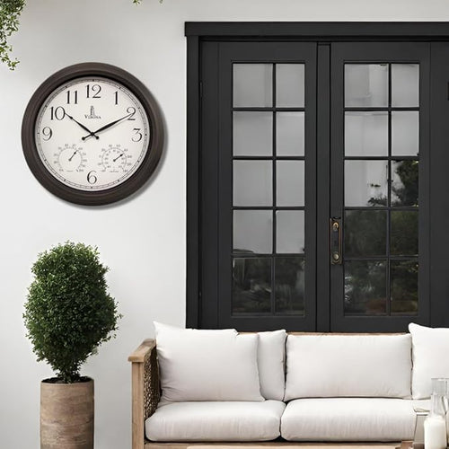 18 inch Outdoor Clocks for Patio Large Waterproof - Image 2