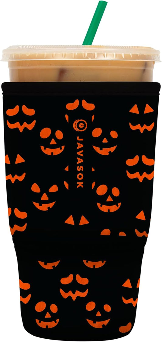Sok It JavaSok Iced Coffee & Cold Soda Insulated Neoprene Cup Sleeve (Fright Night Lights, Large: 30-32oz)