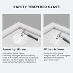 Amorho Bathroom Mirror, 44x36 Inch White Framed Bathroom Mirrors - Image 3
