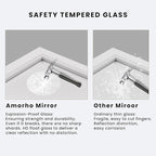 Amorho Bathroom Mirror, 24 X32 Inch White Thick Metal Framed Wall Mirrors - Image 4