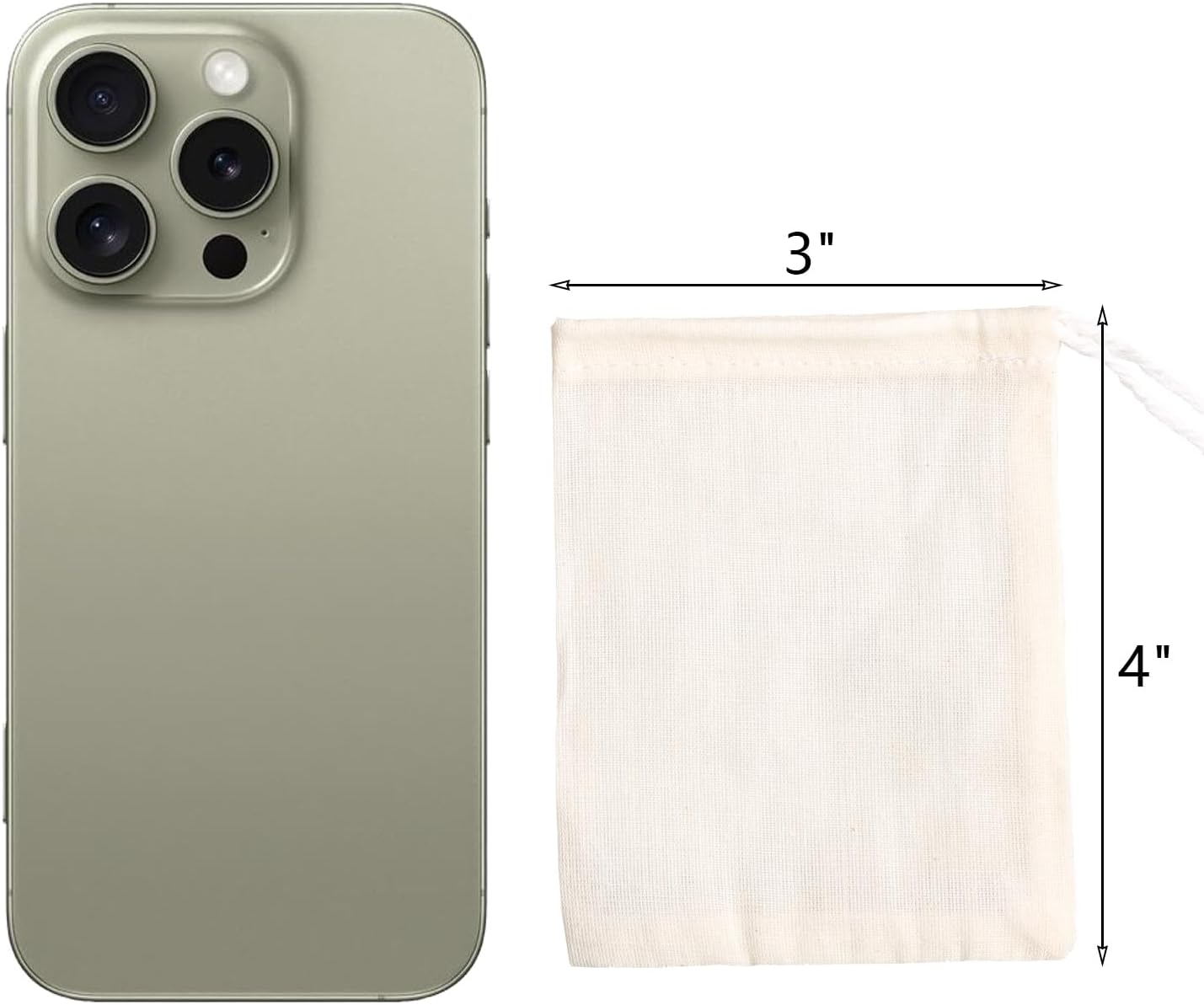 Eketirry Spice Bags, 20pcs Reusable Empty Tea Bags, Muslin Strainer Bags, Soup Bags for Cooking, Natural Cotton Fine Mesh Cheesecloth Bags for Cold Brew Coffee(3 x4Inch)