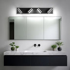 Modern LED Bathroom Lights Fixtures 4-Light, Metal Black Acrylic Wall Lighting - Image 6