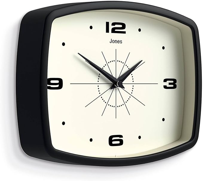 JONES CLOCKS® Movie wall Clock | Retro Rectangular Clock | 10 inch | Black | - Image 2