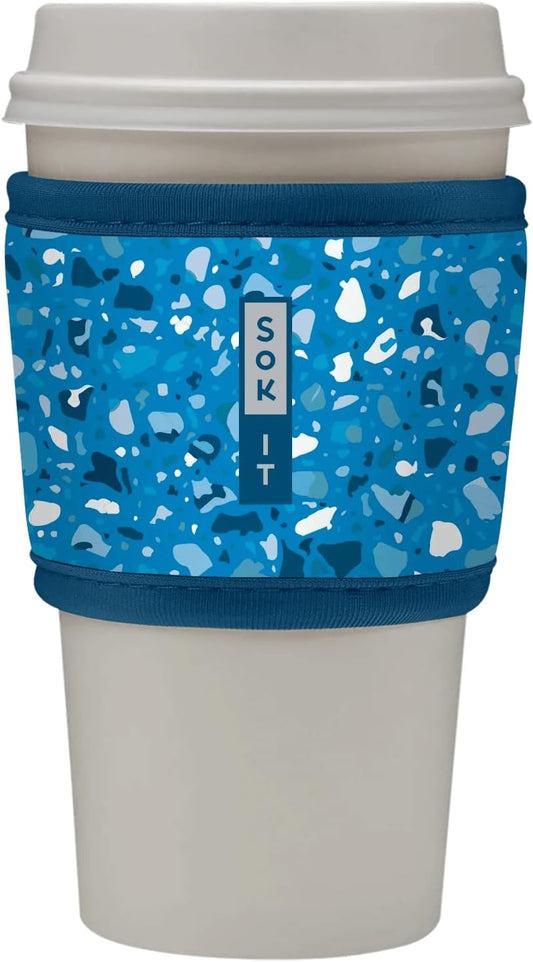 Sok It HotSok Coffee & Tea Reusable Insulated Neoprene Cup Sleeve (Sky Terrazzo)